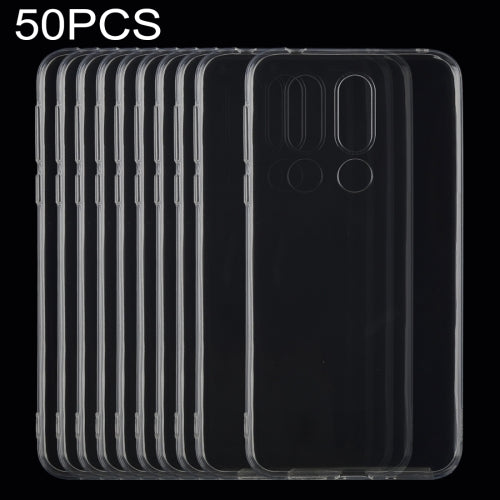 50 PCS 0.75mm Ultrathin Transparent TPU Soft Protective Case for Nokia 7.1