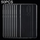 50 PCS 0.75mm Ultrathin Transparent TPU Soft Protective Case for Nokia 3.1 Plus