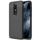 Litchi Texture TPU Protective Case for Nokia X6 (Black)