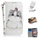 3D Colored Drawing Cute Cat Pattern Horizontal Flip Leather Case for Nokia 4.2, with Holder & Card Slots & Wallet