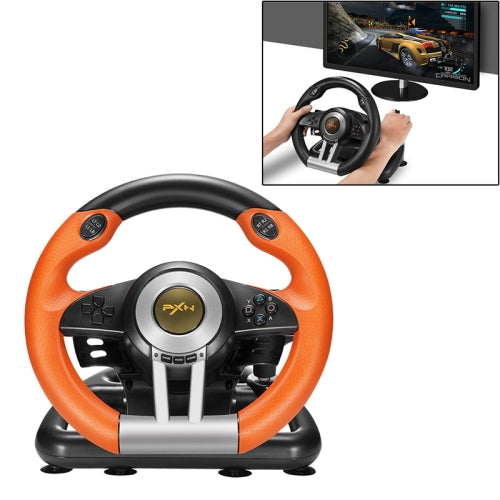 PXN-V3 Racing Game Steering Wheel for PC / PS3 / 4 / xbox one / switch(Orange)