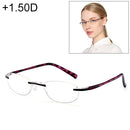Women Anti Blue-ray Integrated Rimless Presbyopic Glasses, +1.50D