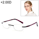 Women Anti Blue-ray Integrated Rimless Presbyopic Glasses, +2.00D