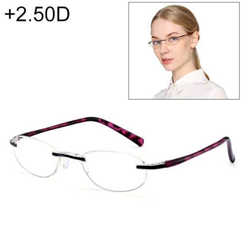 Women Anti Blue-ray Integrated Rimless Presbyopic Glasses, +2.50D
