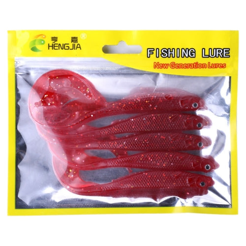 HENGJIA SO0075 5 PCS 11.5cm/9g Curly Tail Fishing Bait Fish Soft Bait Road Bait (Red)