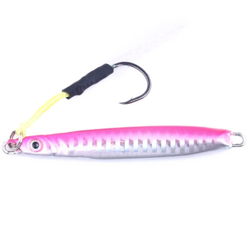 HENGJIA 8cm/30g Luya Fishing Lure Artificial Hard Bait Hook Iron Plate Fishing Tackle (Pink)