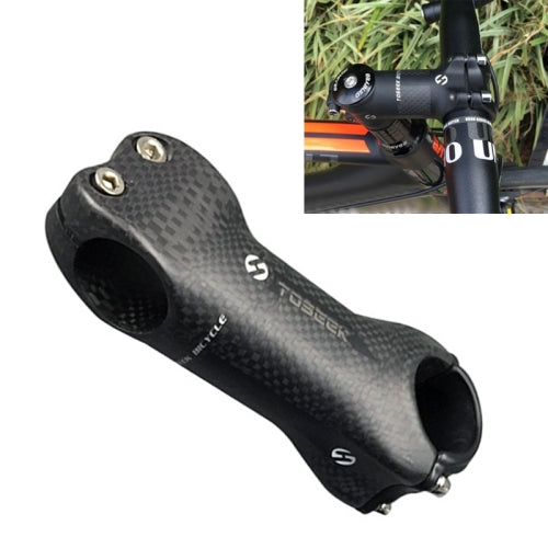 TOSEEK All Carbon Fiber 3KUD Texture Road Mountain Bike Ultra-light Handlebar Stem Riser Faucet, Size: 17 Degree, 100mm (Matte)