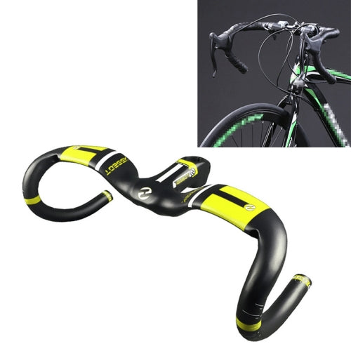 TOSEEK UD Carbon Fiber Ultralight Road Bike Handlebar, Size: 420x110mm(Yellow)