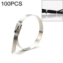 100 PCS 4.6x400mm Stainless Steel Metal Cable Ties Tie Zip Wrap Exhaust Heat Straps Induction Pipe