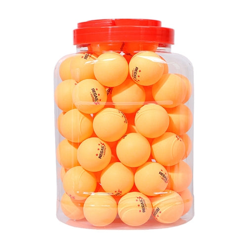 REGAIL 60 PCS Barrel Celluloid Table Tennis Training Ball(Yellow)