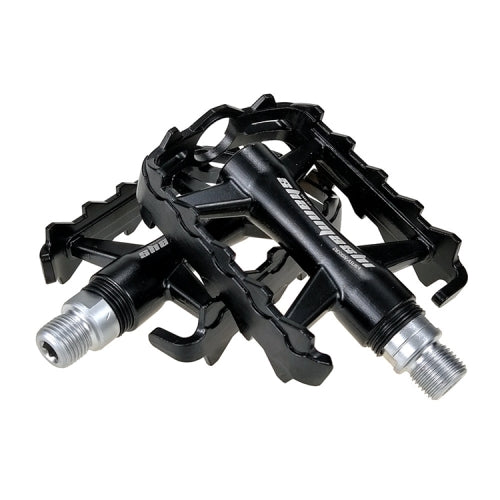 SHANMASHI SMS-07 1Pair Aluminum Alloy Pedal Non-slip Comfortable Bicycle Folding Pedal(Black)