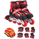 Children Adult Flash Straight Row Roller Skates Skating Shoes Suit, Size : M (Red)