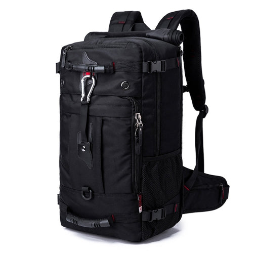BANGE Oxford Cloth Backpack Travel Men Outdoor Large Capacity Luggage Bag Multifunctional Hiking Shoulders Bag(Black)
