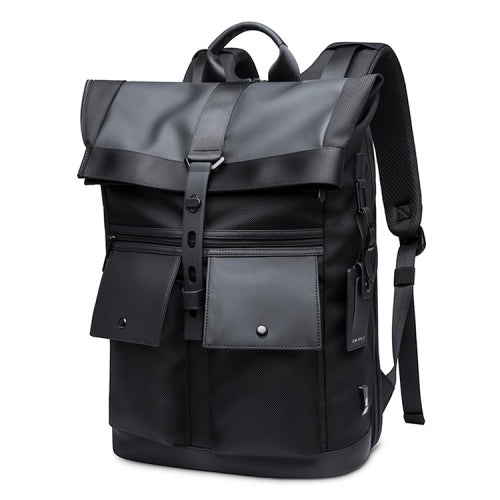 BANGE Men Leisure Business Backpack Travel Large Capacity Student Shoulders Bag(Black)