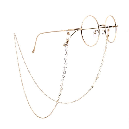 2 PCS Stars Style Hollow Fashion Simple Eyeglasses Chain(Gold)