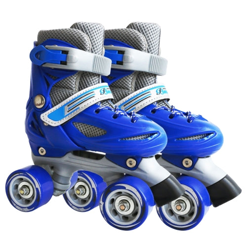 Banwei Children Double Row Four-wheel Roller Skates Skating Shoes, Size : S(Blue)