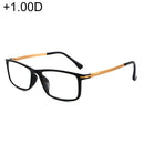 Black Frame Spring Hinge Anti Fatigue & Blue-ray Presbyopic Glasses, +1.00D