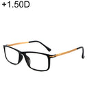 Black Frame Spring Hinge Anti Fatigue & Blue-ray Presbyopic Glasses, +1.50D