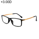 Black Frame Spring Hinge Anti Fatigue & Blue-ray Presbyopic Glasses, +3.00D