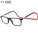 Anti Blue-ray Adjustable Neckband Magnetic Connecting Presbyopic Glasses, +1.00D(Red)