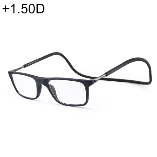 Anti Blue-ray Adjustable Neckband Magnetic Connecting Presbyopic Glasses, +1.50D(Black)