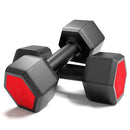 6KG A Pair Red Seal Household Glue Fitness Hexagon Dumbbells