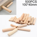 500 PCS Eucalyptus Round Dowel Tie Plug Furniture Connector, Size: 100x40mm