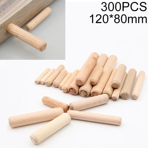 300 PCS Eucalyptus Round Dowel Tie Plug Furniture Connector, Size: 120x80mm