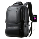 Bopai 851-024011 Top-grain Leather Business Breathable Anti-theft Man Backpack, Size: 28x18x42cm(Black)