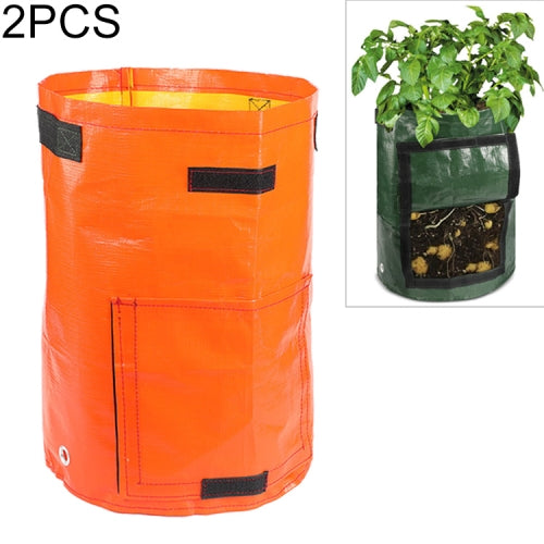 2 PCS 10 Gallons Potato Planting PE Bags Vegetable Planting Grow Bags Farm Garden Supplies, Size: 35cm x 50cm (Orange)