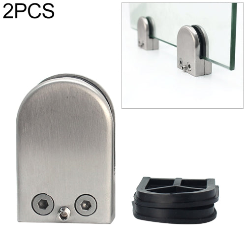 2 PCS 15-20mm Concave Curved Bottom Matte Polished 201 Stainless Steel Fixed Clip Railing Glass Wood Layer Board Clamp Bracket
