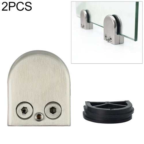 2 PCS 8-12mm Concave Curved Bottom Matte Polished 304 Stainless Steel Fixed Clip Railing Glass Wood Layer Board Clamp Bracket