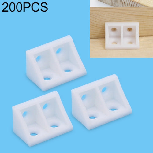 200 PCS Plastic Thickened Detachable Corner Connector Furniture Right Angle Board Bracket without Cover, Size: M (Transparent)