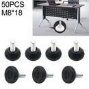 50 PCS Adjustable Foot Pad Furniture Screw Support Stub, M8x18