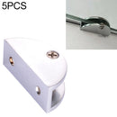 5 PCS Zinc Alloy Bright Fixed Bracket Connection Semicircle Glass Fixing Clamp, Size: L