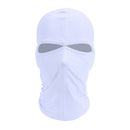 Balaclava Style Unisex Elastic Lycra Dual Holes Biking Head Mask(White)