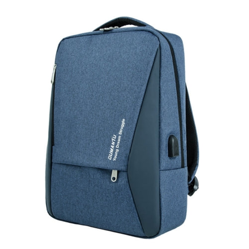 OUMANTU 9001 Waterproof Laptop Bag Men Casual Backpack with External USB Port (Cotton Blue)