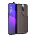 Carbon Fiber Texture Shockproof TPU Case for OPPO F11 Pro (Brown)