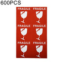 600 PCS Self-adhesive English Warning Sticker Fragile Label