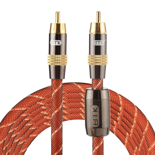 EMK TZ/A 3m OD8.0mm Gold Plated Metal Head RCA to RCA Plug Digital Coaxial Interconnect Cable Audio / Video RCA Cable