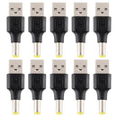 10 PCS 5.5 x 2.5mm Male to USB 2.0 Male DC Power Plug Connector