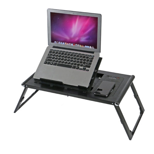 LD99-3 Height Adjustable Foldable Laptop Desk Smart Table with Wireless Charger (Black)