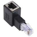 RJ45 Male to Female Converter 90 Degrees Extension Adapter for Cat5 Cat6 LAN Ethernet Network Cable
