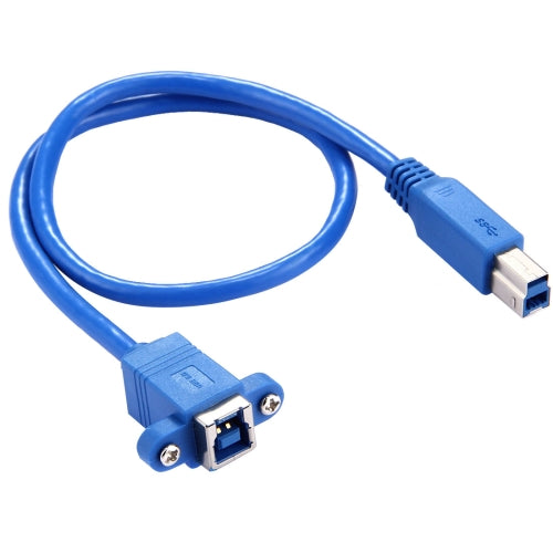 50cm USB 3.0 B Female to B Male Connector Adapter Data Cable for Printer / Scanner(Blue)