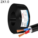 NUOFUKE 100m 2 Core 1 Square Pure Copper RVV Flexible Sheath Flame Retardant Electrical Cable