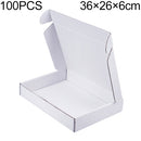 100 PCS Shipping Box Clothing Packaging Box, Color: White, Size: 36x26x6cm