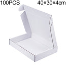 100 PCS Shipping Box Clothing Packaging Box, Color: White, Size: 40x30x4cm