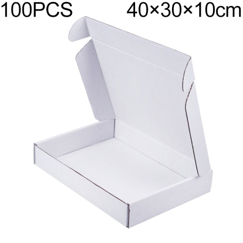 100 PCS Shipping Box Clothing Packaging Box, Color: White, Size: 40x30x10cm