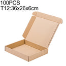 100 PCS Kraft Paper Shipping Box Packaging Box, Size: T12, 36x26x6cm