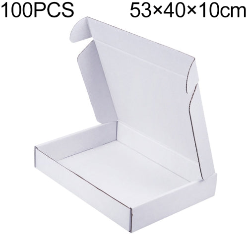 100 PCS Shipping Box Clothing Packaging Box, Color: White, Size: 53x40x10cm